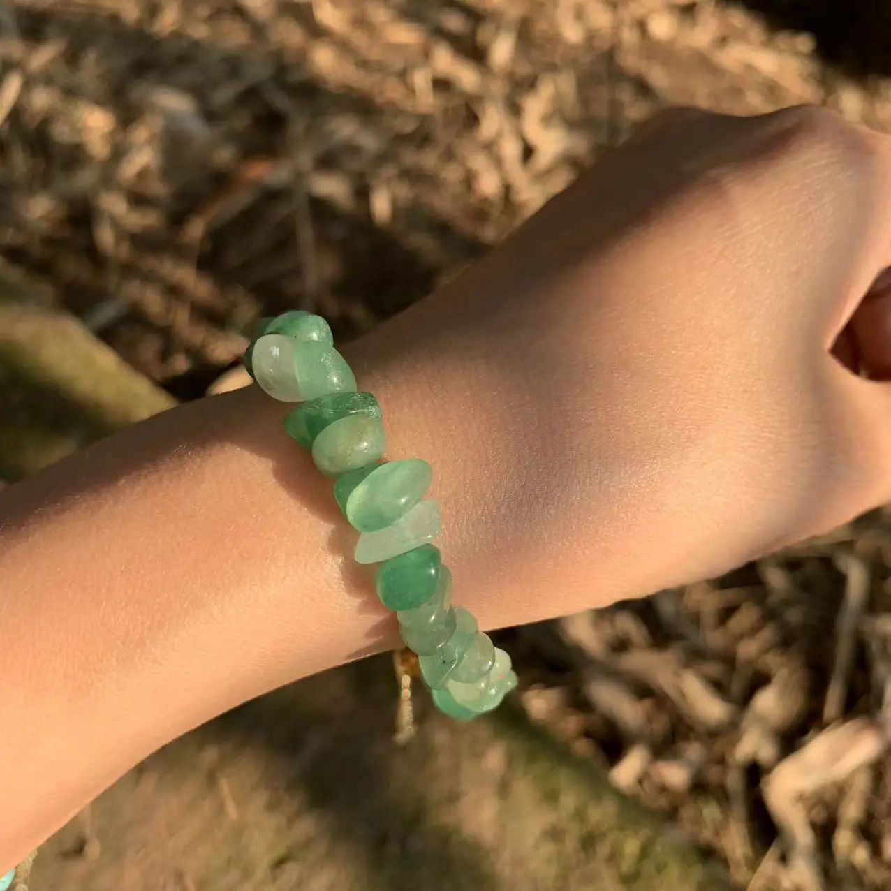 Natural Green Jade Bracelet Stone Irregular Jewelry Wholesale Design Handmade GEM Beads Healing Women Jewelry Gifts