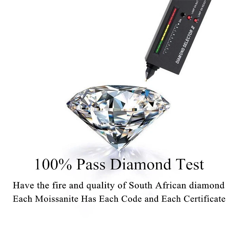 YUZBT 18K White/Rose Gold Plated Solid Total 5 Carat Excellent Cut Diamond Tester Past D Color Moissanite Bangle Wedding Jewelry