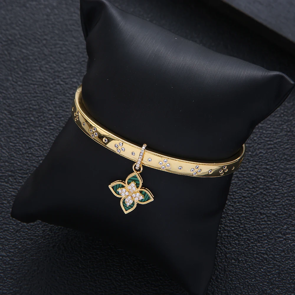 Luxury 2PCS Dubai Bangle Ring Set Fashion Jewelry Sets For Women Wedding Engagement Brincos Para as mulheres S403