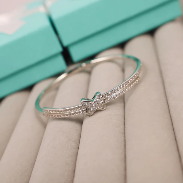 Classic 925 Sterling Silver Diamond Cross Bracelet for Women Luxury and Elegant Jewelry Banquet Fashion Brand Gift