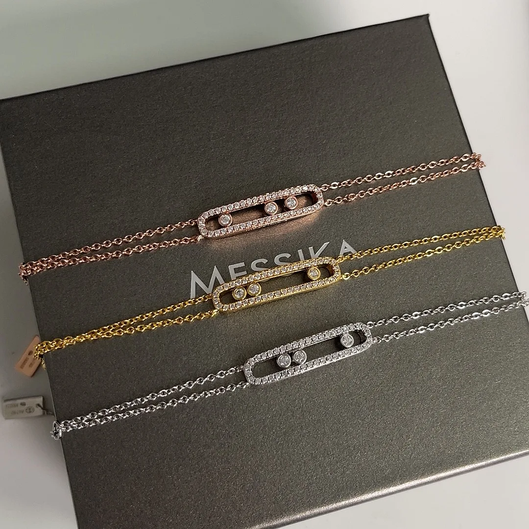 Classic Fashion Luxury Brand Jewelry 100% 925 Sterling Silver Move Diamond Bracelets Women's Gift