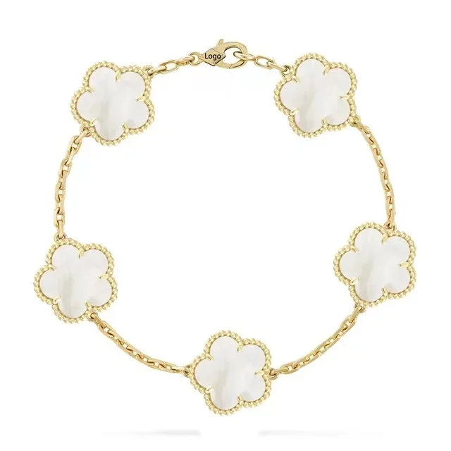 925 silver clover women's bracelet upscale fashion luxury hand decoration natural agate bracelet