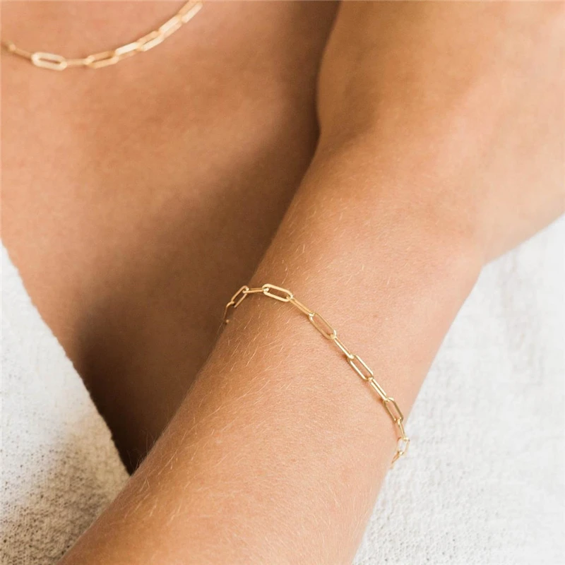 14K Gold Filled Chain Bracelet Handmade Jewelry Boho Charms Bracelets Vintage Anklets for Women Bridesmaid GiftProduct sellpoint