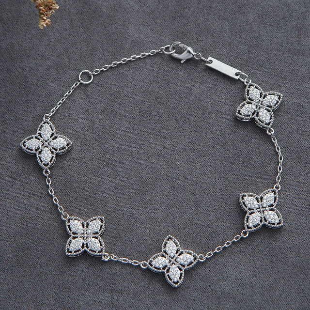 Luxury Trendy Flower Statement Bracelet For Women Girlfriend Wife Gift Pendientes Mujer Moda S356 S35