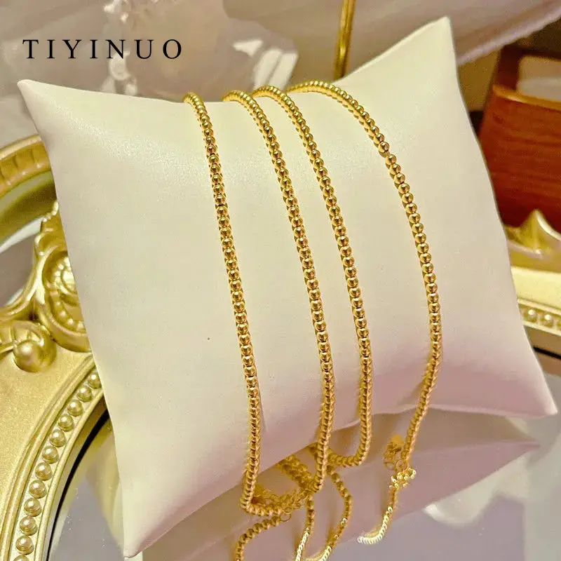 TIYINUO Authentic 18K Real Gold AU750 Beads Bracelet Adjustable Classic Romantic Gift Present For Woman Girlfriend Fine Jewelry
