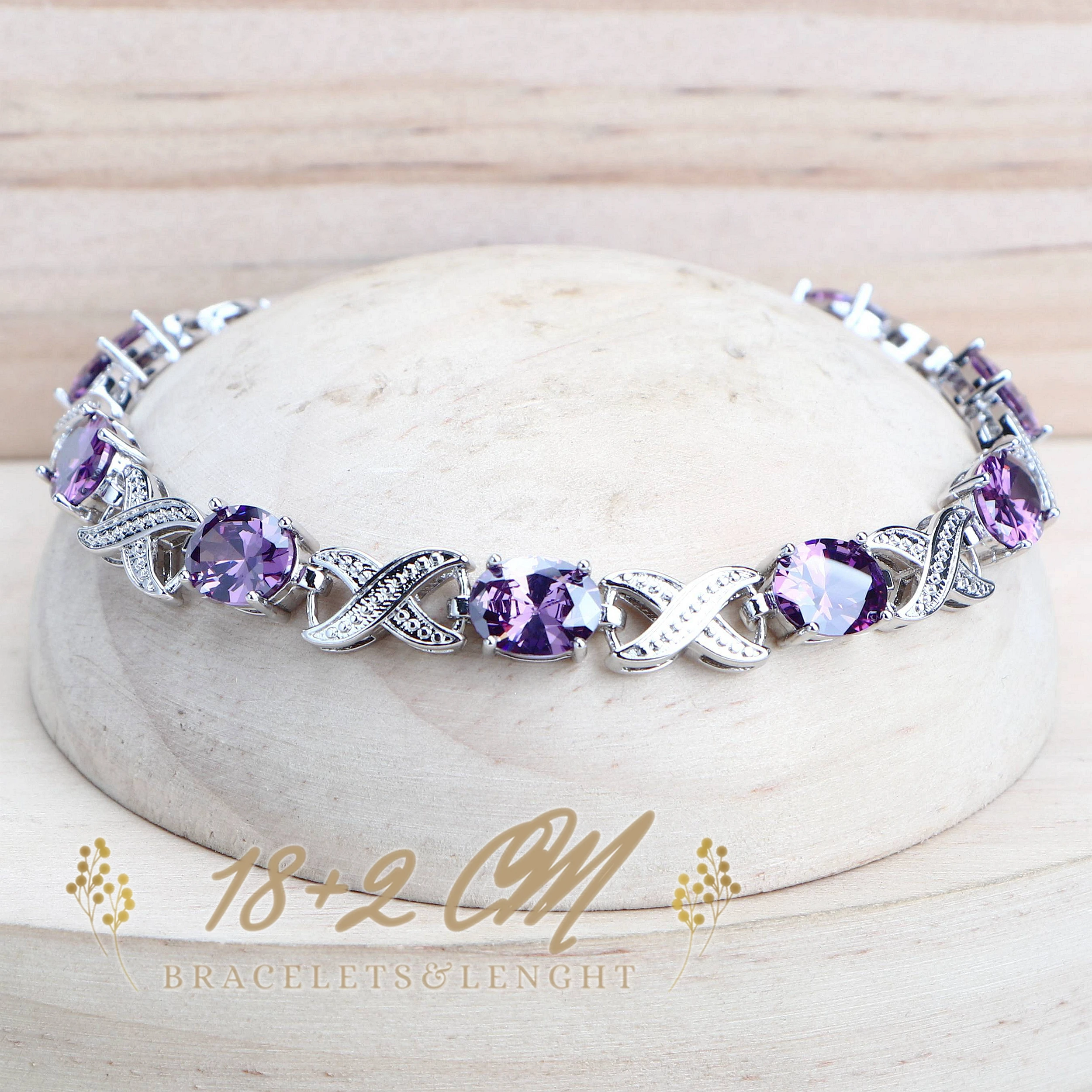 Purple Zirconia Women Bridal Jewelry Sets Silver 925 Fine Costume Jewellery Wedding Earrings Rings Bracelets Pendant Necklace