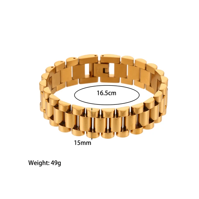 Fashion Anti-allergenic Waterproof Stainless Steel Jewelry Gold Plated Pearl Chain Cuff Bangles Bracelets For Women