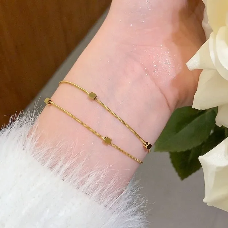 18k Gold Shiny Zircon Flower Bracelet for Women Girl Korean Temperament Exquisite Jewelry Gifts 925 Sterling Silver Plated