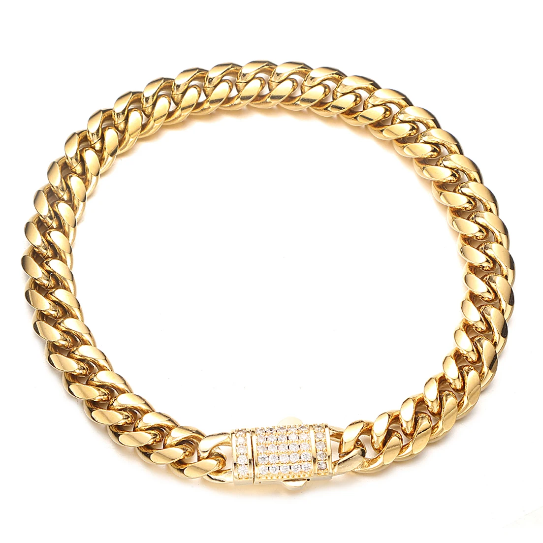 6/8/10/12/14mm New Men Chain Bracelet Stainless Steel Curb Cuban Link Chain Bangle for Male Women Hiphop Wrist Jewelry Gift