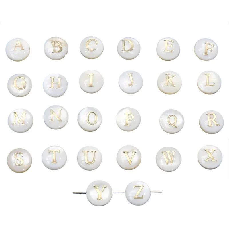 1Pc Classic Shinning 24 Letter Seashells Bracelets For Women Fashion Beads Lucky Bracelet White Jewelry Summer