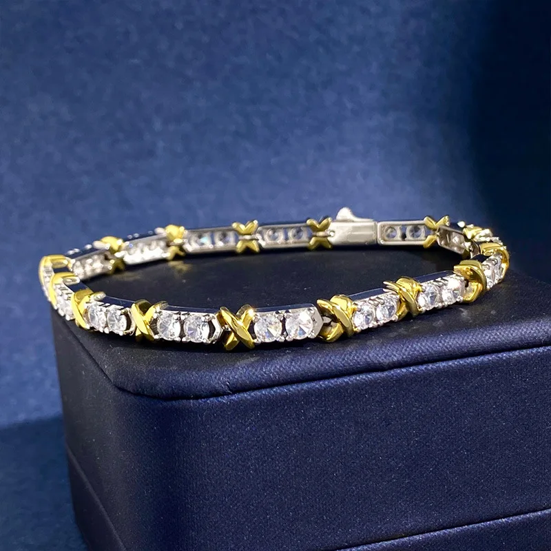 High Qualit Silver Color Personalized Zircon Claw Chain Splice Letter X Bracelet For Women Hot Brand Jewelry (DJ2009)