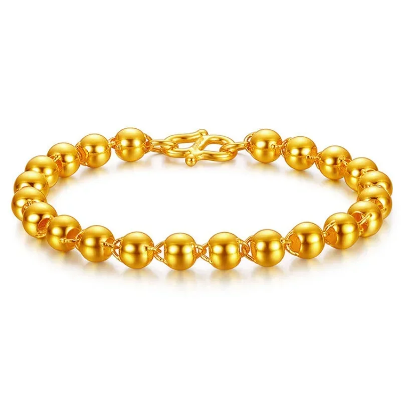 Gold bracelet women 9999 real gold bracelet transit beads real gold bracelet adjustable gold bracelet 3D fashion gift