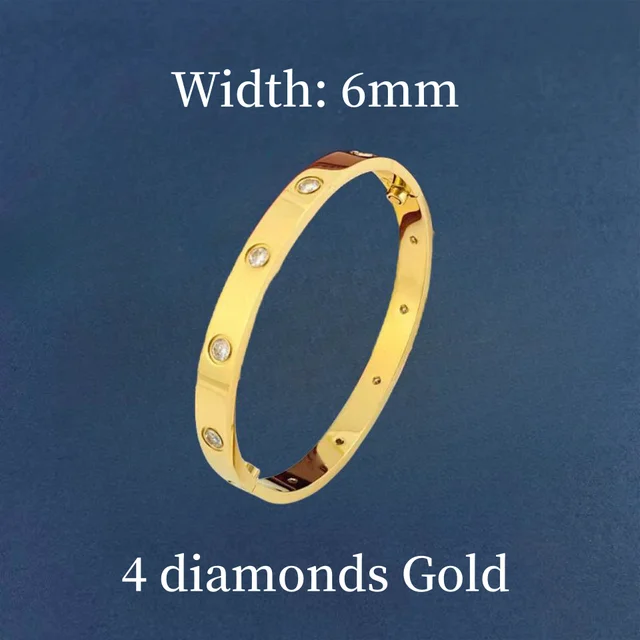 Women Men Classic Gold Plated Stainless Steel Love Bracelet No Fading Jewelry