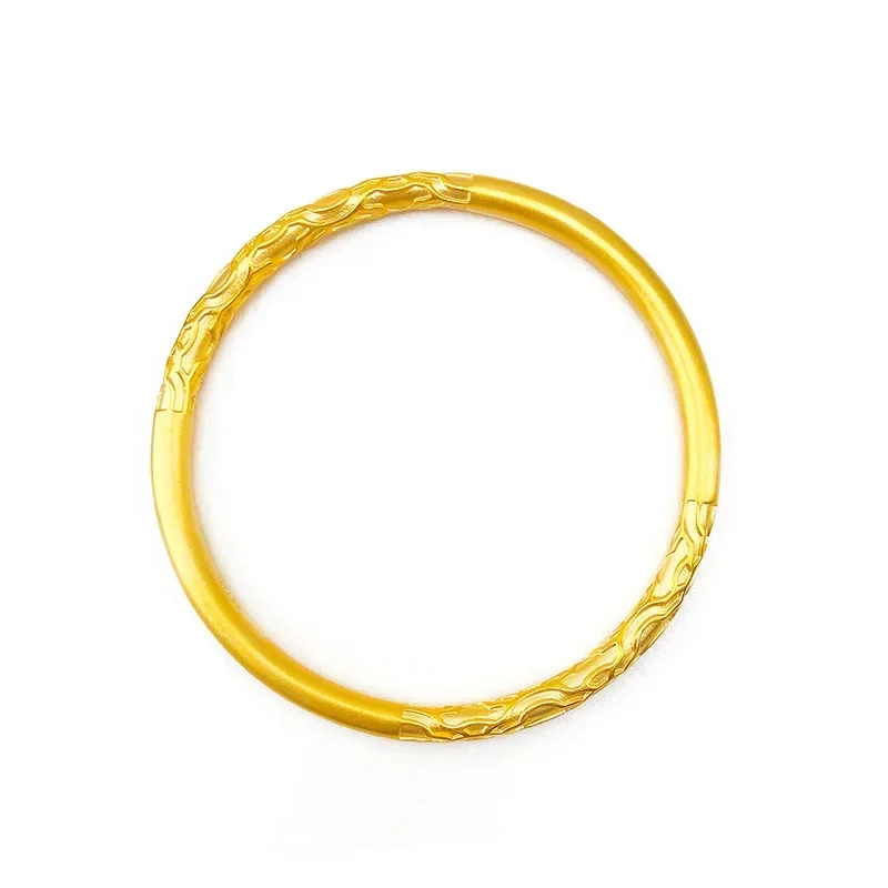 Gold shop with 999 real gold women's 5D gold ancient Xiangyun closed bracelet 24K ancient French bracelet