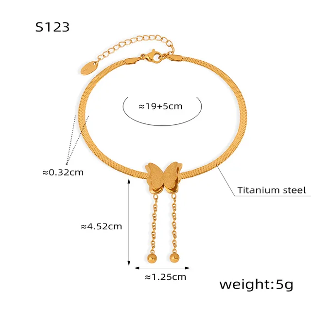 Bohemian Style Fashion Feet Chain Butterfly Women's Feet Chain Titanium Steel Feet Chain Women's Jewelry