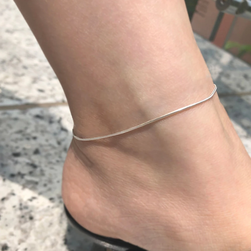 Orazio Adjustable Anklet Bracelet for Women Stainless Steel Gold-plate Snake Chain Foot Summer Waterproof Jewelry Wholesale