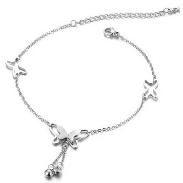 New Product Launch 2020 Fashion New Anklet Simple Wild Simple Adjustable Length Butterfly Crystal Ladies Anklet Gift Wholesale