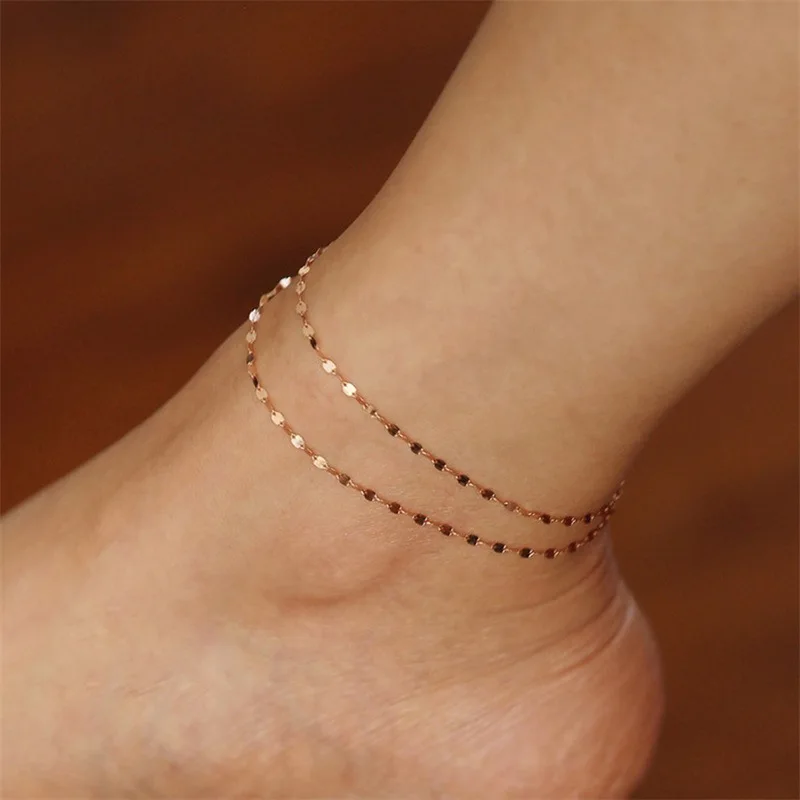Stainless Steel Fish Lips Chain Anklet Hip Hop Barefoot Bracelet Jewelry For Women