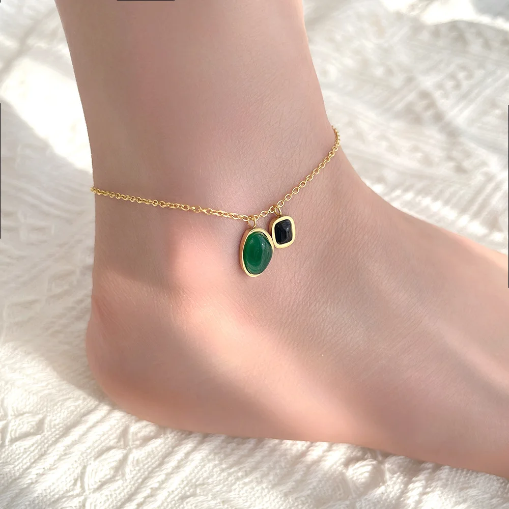 Vintage irregular pendant anklet stainless steel summer anklet ladies party jewelry