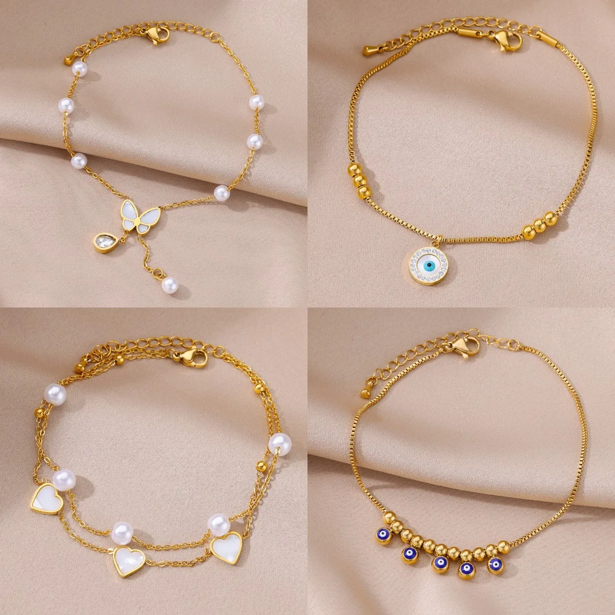 Women Charm Bracelet Anklet Non Fading Waterproof Chain Jewelry