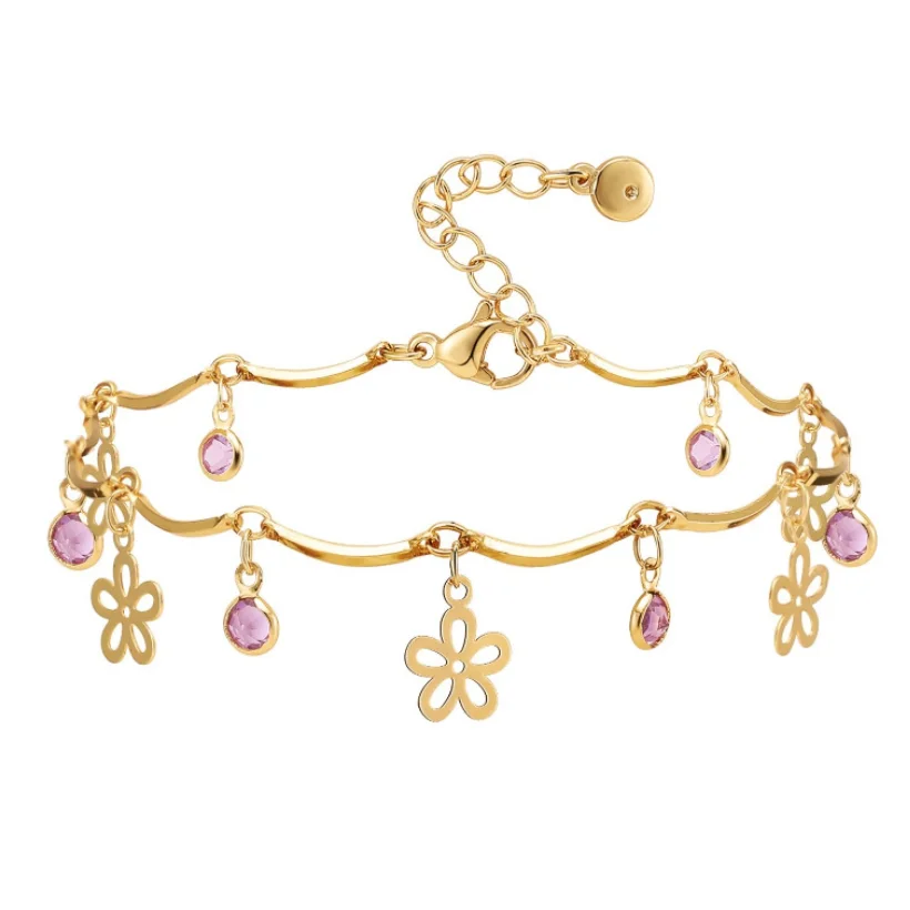 Women Fashion Small Flower Anklet Jewelry Accessories