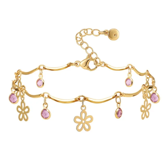 Women Fashion Small Flower Anklet Jewelry Accessories