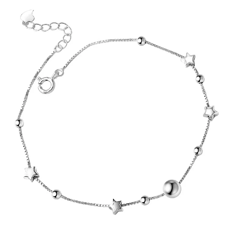 Fashion Star Chain For Women Anklet Hot Sale 925 Sterling Silver Anklets Bracelet For Women Foot Jewelry Anklet On Foot