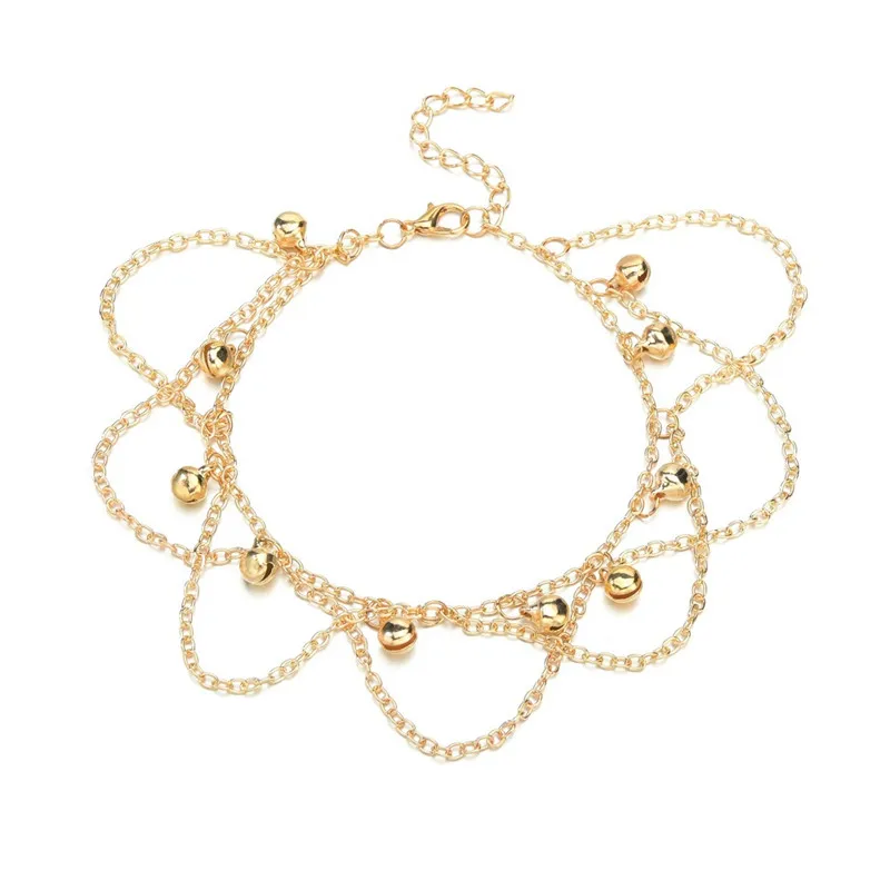 Women Tassel Chain Bells Metal Chain Anklets Leg Bracelet Foot Chain Beach Anklet Accessories Handmade Jewelry