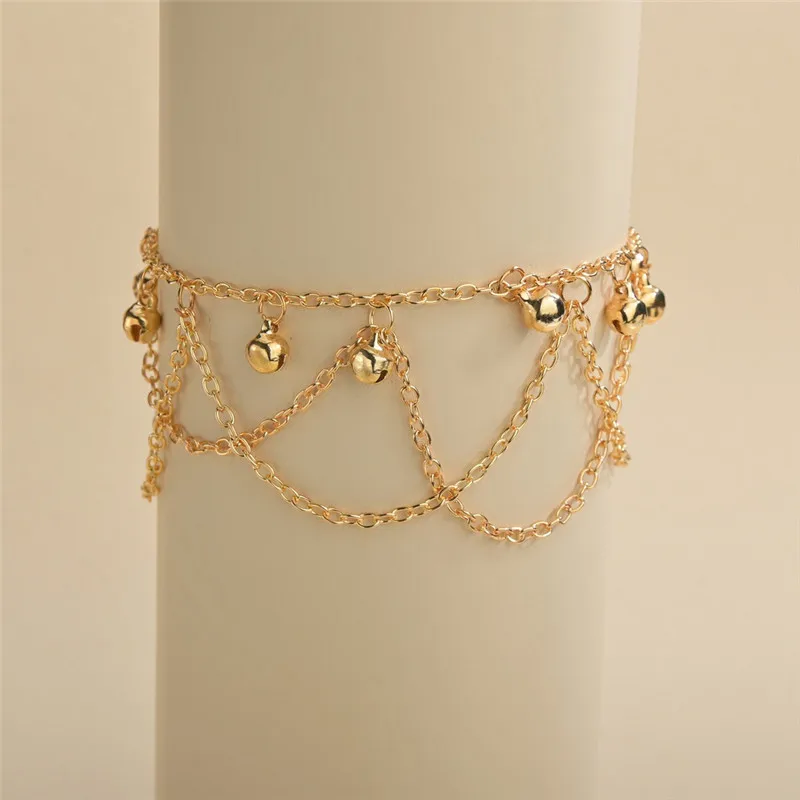 Women Tassel Chain Bells Metal Chain Anklets Leg Bracelet Foot Chain Beach Anklet Accessories Handmade Jewelry