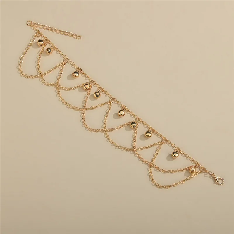 Women Tassel Chain Bells Metal Chain Anklets Leg Bracelet Foot Chain Beach Anklet Accessories Handmade Jewelry