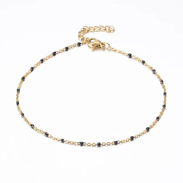 Women's Stainless Steel Simple Cable Chain Bracelet Anklets Jewelry