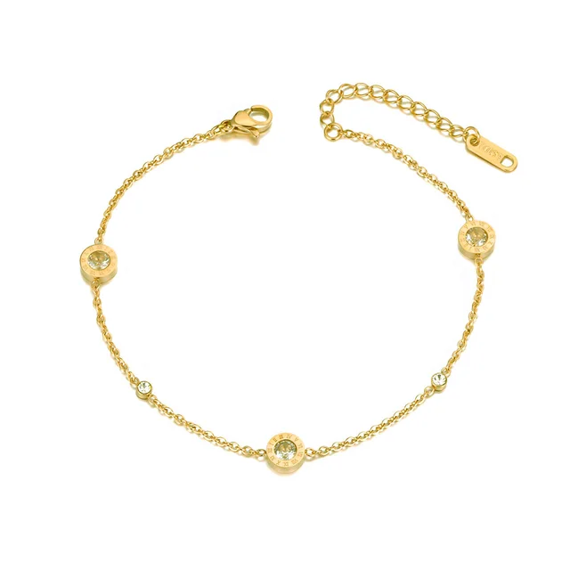 ZooMango Trendy Rose Gold Color Love Roman Numeral Anklet For Women Titanium Steel Foot Link Chain Anklet Female Jewelry ZA19022