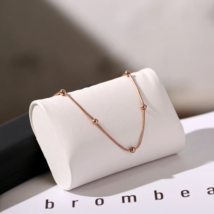 316L Stainless Steel New Fashion Fine Jewelry Minimalism Rose Gold Color  Charm Snake Bone Chain Anklets For Women Tobilleras