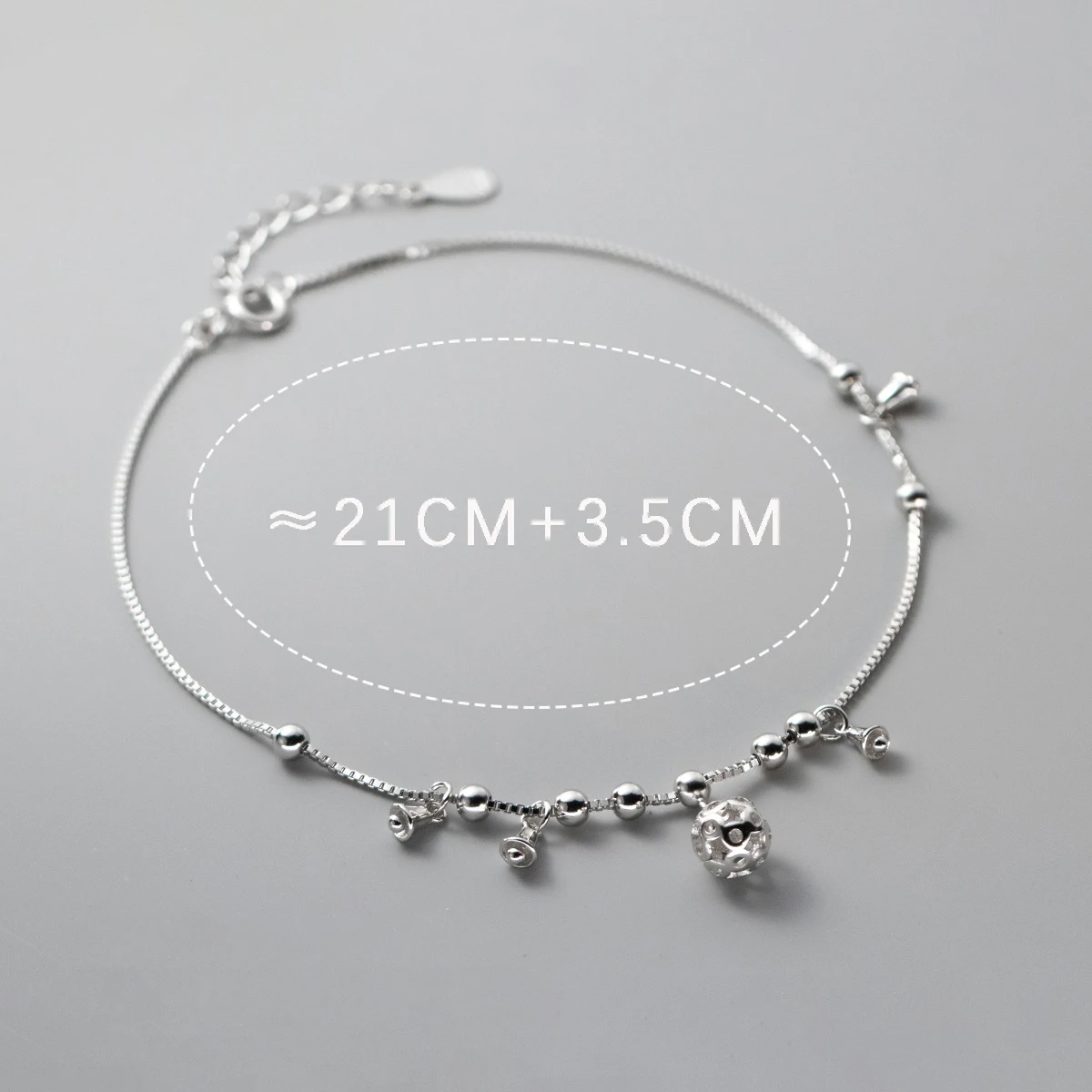 MIQIAO Silver 925 Anklets For Women Small Ball Bell Foot Bracelet On The Leg Jewelry Real Certified Ankle Chains 925 Sterling