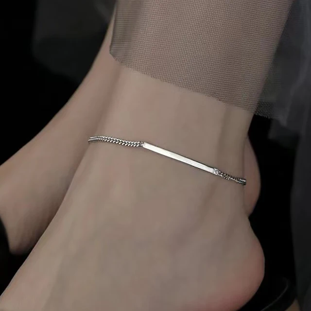 FOXANRY Prevent Allergy Anklet Party Jewelry for Women Couples New Fashion Creative Geometric Handmade Holiday Beach Accessories