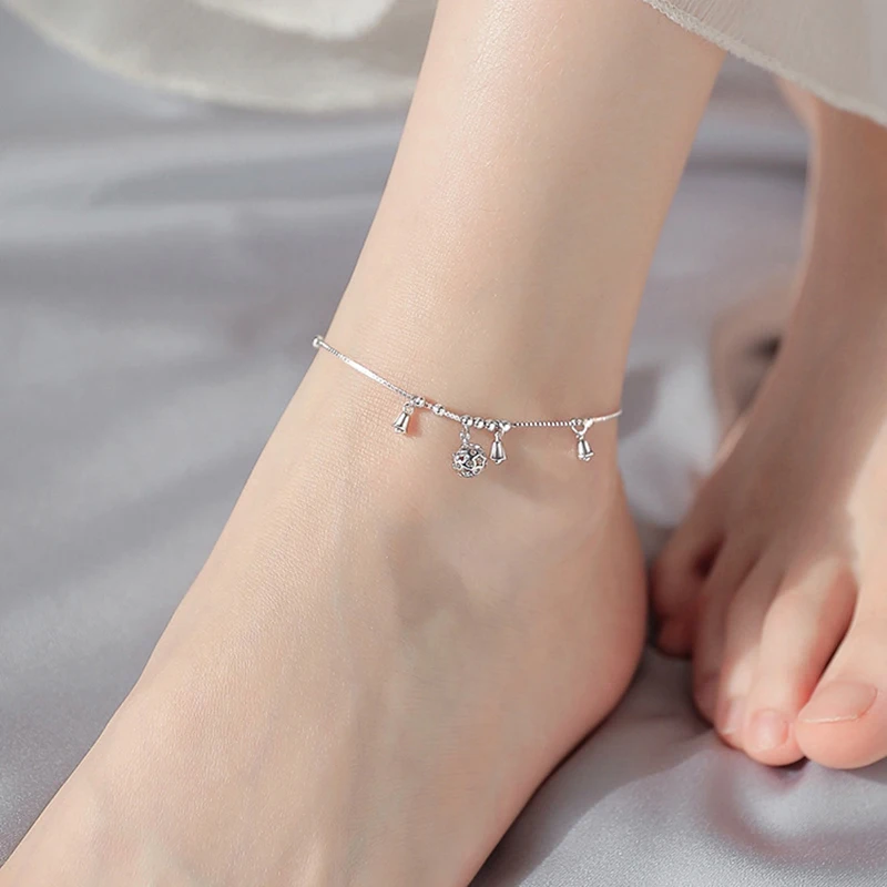 925 Sterling Silver Geometric Shape Tassel Anklet Fashion Simple Temperament Anklet Birthday Gift For Women Fine Jewelry