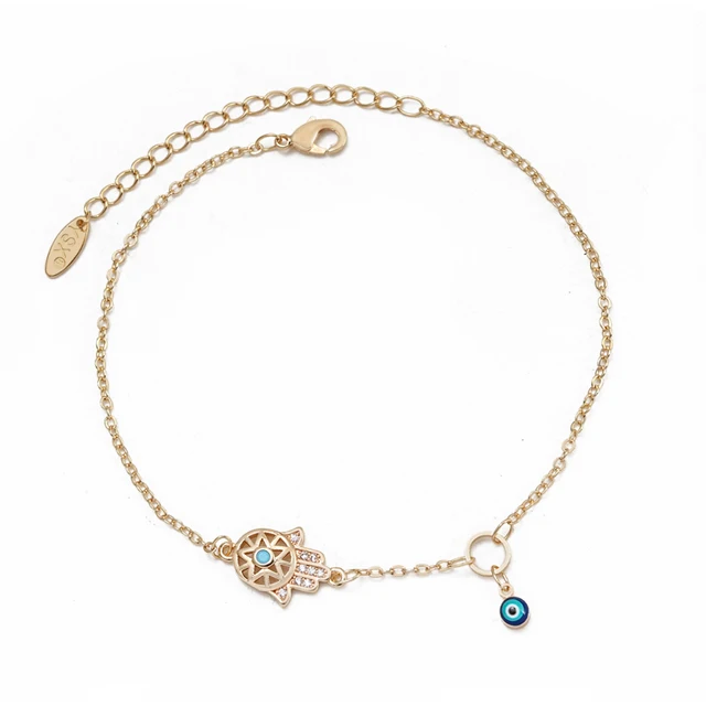 EVIL EYE nazar Turkish Evil Eye Charm Anklet Adjustable Hamsa Hand Anklet for Women Men Jewelry tobilleras mujer bijoux תכשיטים