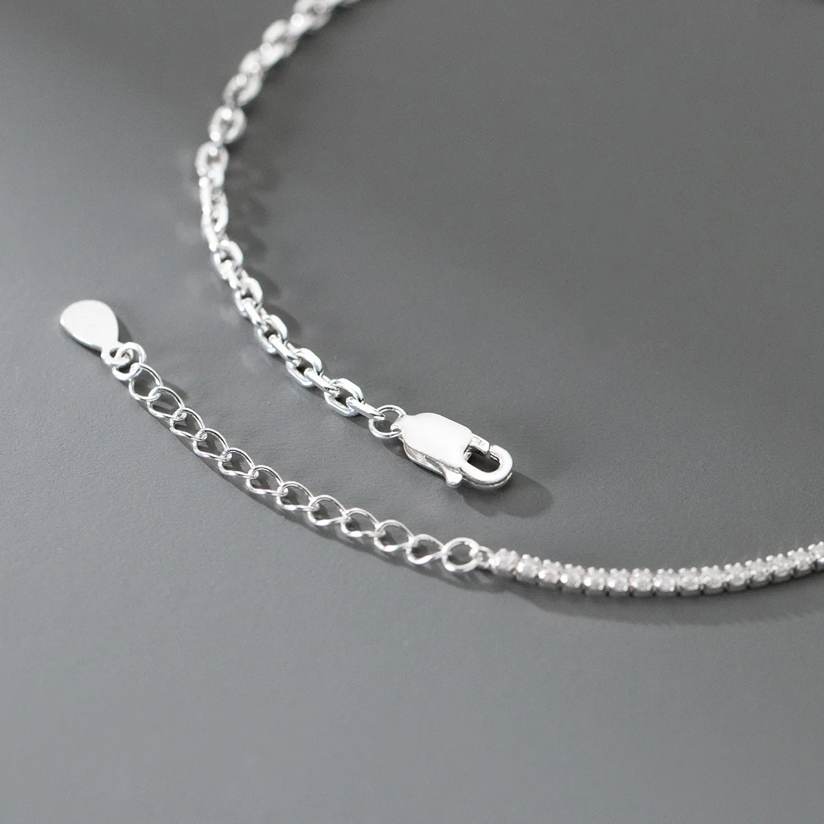 Bracelet On The Leg 925 Sterling Silver Anklets Woman Tennis Chain  Foot Tobillera Beach Accessories Barefoot Silver ankletsProd