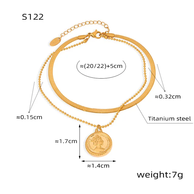 Ankle Chains Anklets For Women Stainless Steel Gold Plated Women's Leg Bracelet Ankle Chain Woman Foot Chain Ankle Strap Ladies