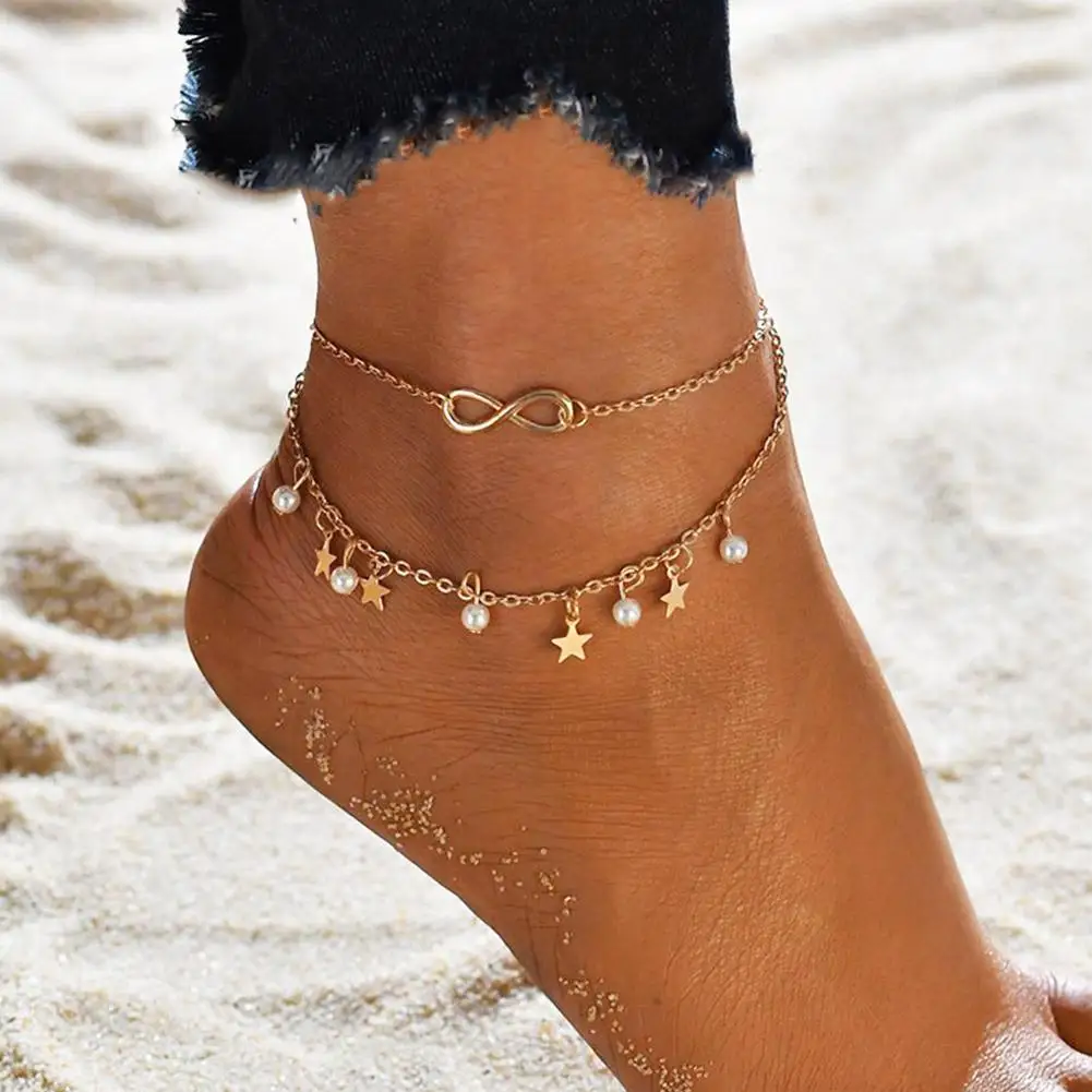 Bohemian Beads Ankle Bracelet For Women Leg Chain Round Tassel Anklet Summer Vintage Foot Jewelry Accessories