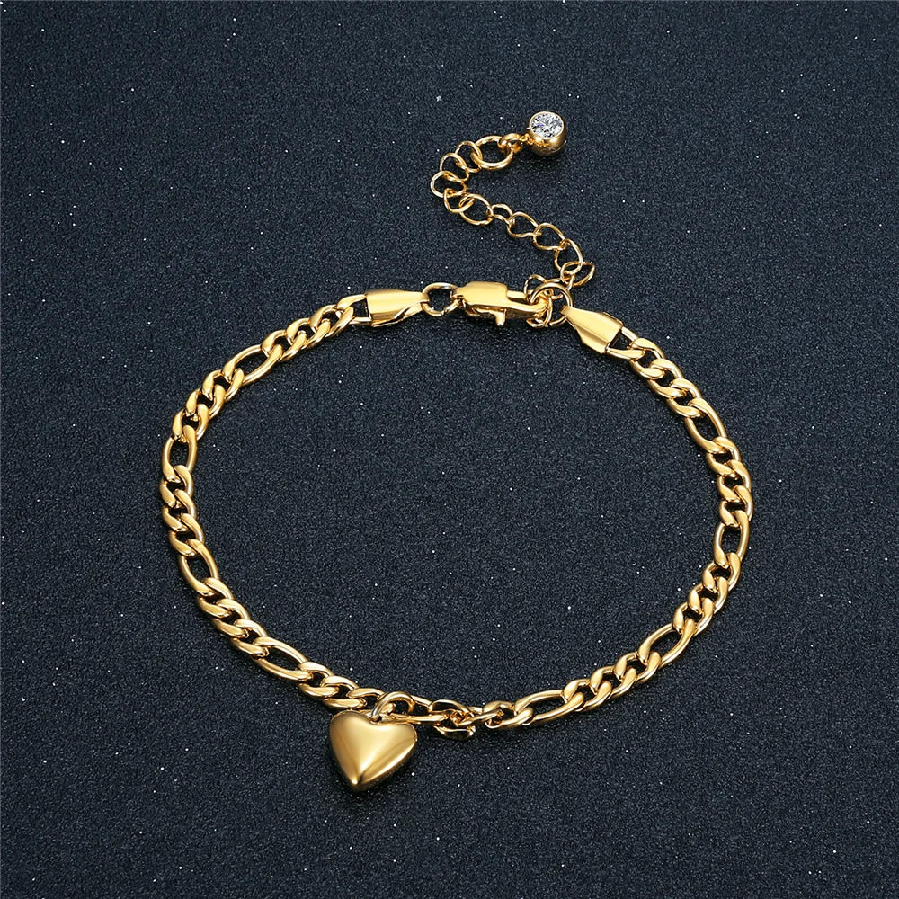 Anklets For Woman Gold Color Stainless Steel Cuban Link Ankle Bracelets Summer Womens Fashion Leg Chain Beach Foot Jewelry