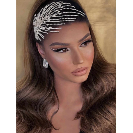 Women Rhinestone Headpiece Bridal Headband Wedding Hair Accessories Pageant Tiara Crystal Bride Headdress