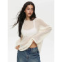 Talenza Hollow Knitted Sweater Pullover Women's Solid See-through O-Neck Long Sleeve Knitted T-Shirt Loose Casual Pullover 2025