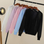 Summer Cardigan Women Cropped Korean Fashion Style Female Black Women's Coat Clothing V-neck Ladies Sweater Outerwear Cute Basic