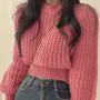 Loose Vintage Harajuku Lantern Long Sleeve Women Sweater Korean Autumn Winter Knitwear Soft Warm Tops Chic Solid Femme Sweater
