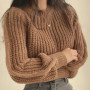 Loose Vintage Harajuku Lantern Long Sleeve Women Sweater Korean Autumn Winter Knitwear Soft Warm Tops Chic Solid Femme Sweater