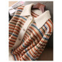Women's Colorful Striped Knitted Cardigan Short Spring Autumn Vintage Stripe Sweater Fashion Slimming Flip Collar Loose Top