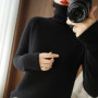 Women Sweater Winter Cashmere Turtleneck Warm Knitwear Korean Casual Solid Bottoming Shirt Fashion Knit Pullovers Brown Sweater