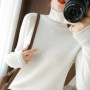 Women Sweater Winter Cashmere Turtleneck Warm Knitwear Korean Casual Solid Bottoming Shirt Fashion Knit Pullovers Brown Sweater