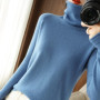 Women Sweater Winter Cashmere Turtleneck Warm Knitwear Korean Casual Solid Bottoming Shirt Fashion Knit Pullovers Brown Sweater